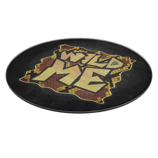 Wild Me Snake Brown and Gold Print Schneidebrett (Ecke)