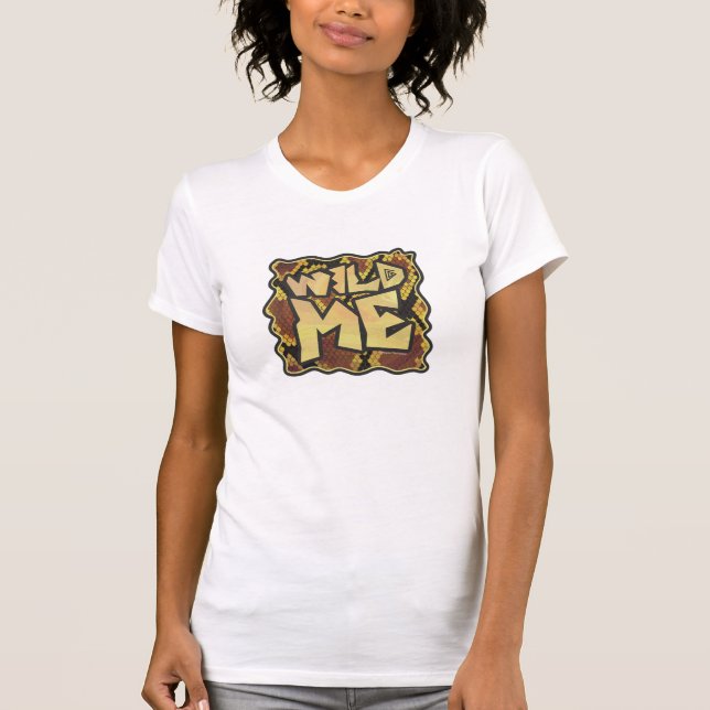 Wild Me Snake Brown and Gold Print T-Shirt (Vorderseite)