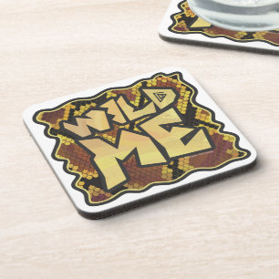 Wild Me Snake Brown and Gold Print Untersetzer