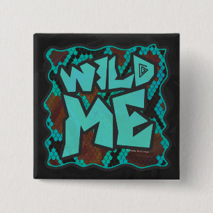 Wild Me Snake Brown und Aquamarin Print Button