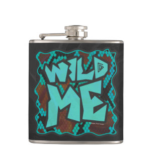 Wild Me Snake Brown und Aquamarin Print Flachmann