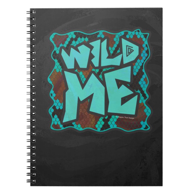 Wild Me Snake Brown und Aquamarin Print Notizblock (Vorderseite)