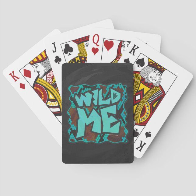 Wild Me Snake Brown und Aquamarin Print Spielkarten (Rückseite)