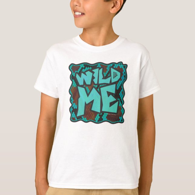 Wild Me Snake Brown und Aquamarin Print T-Shirt (Vorderseite)