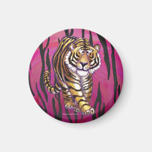 Wild Me Tiger Black and Pink Magnet