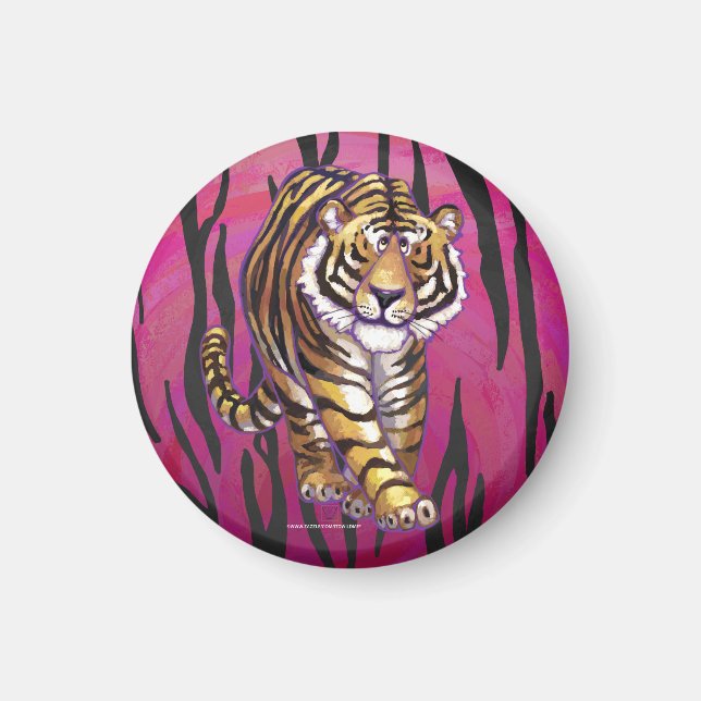 Wild Me Tiger Black and Pink Magnet (Vorne)