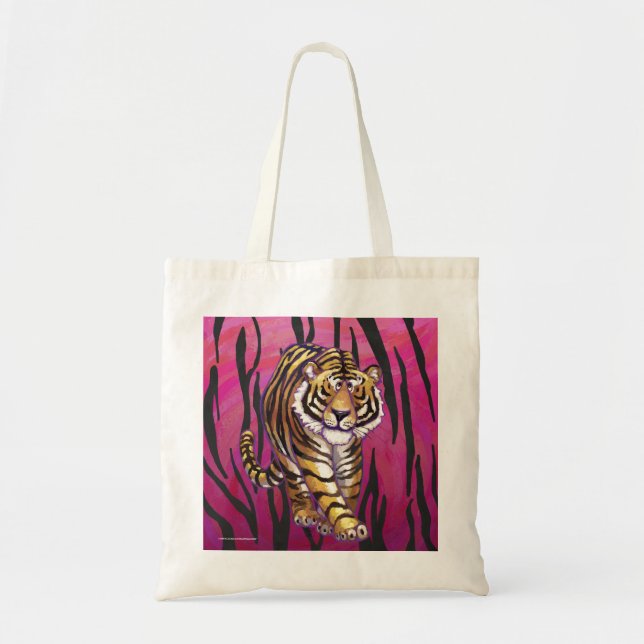 Wild Me Tiger Black and Pink Tragetasche (Vorne)