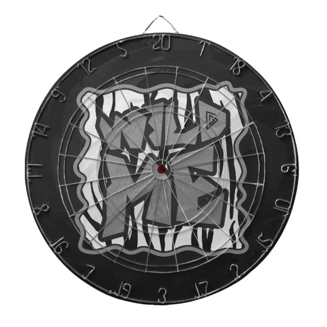 Wild Me Tiger Black and White Print Dartscheibe (vorne)