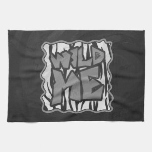 Wild Me Tiger Black and White Print Geschirrtuch