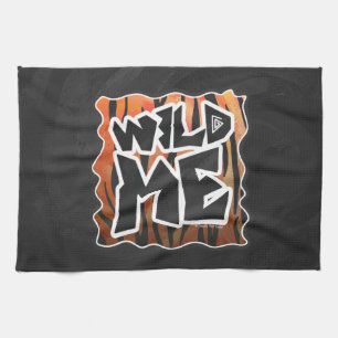 Wild Me Tiger Hot orange und Black Print Küchentuch