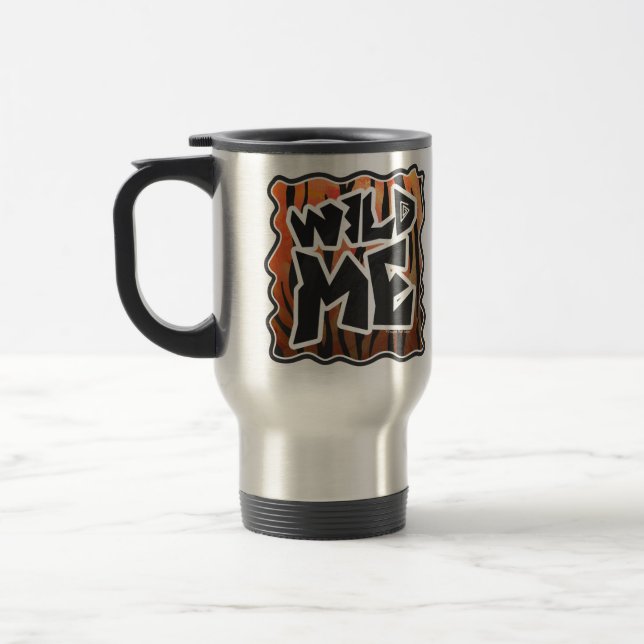 Wild Me Tiger Hot orange und Black Print Reisebecher (Links)
