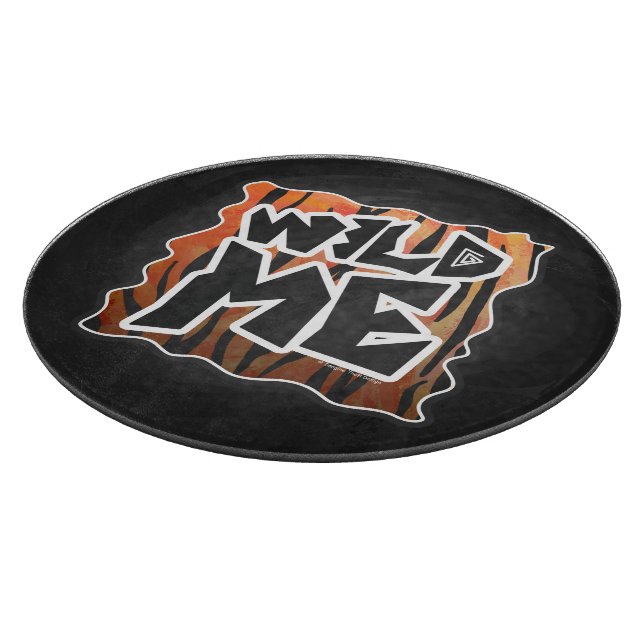 Wild Me Tiger Hot orange und Black Print Schneidebrett (Ecke)