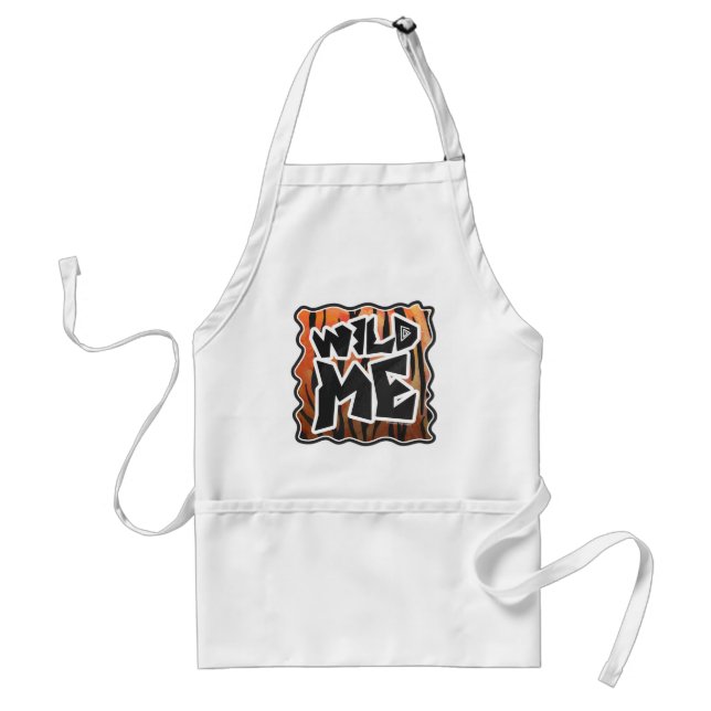 Wild Me Tiger Hot orange und Black Print Schürze (Vorne)