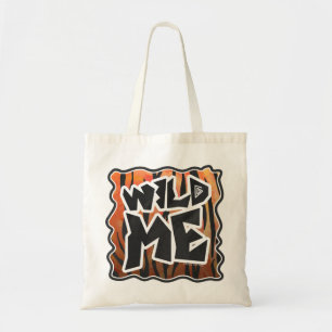 Wild Me Tiger Hot orange und Black Print Tragetasche