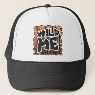Wild Me Tiger Hot orange und Black Print Truckerkappe
