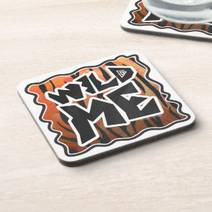 Wild Me Tiger Hot orange und Black Print Untersetzer