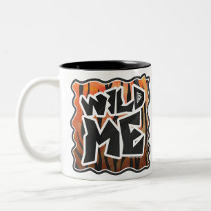 Wild Me Tiger Hot orange und Black Print Zweifarbige Tasse