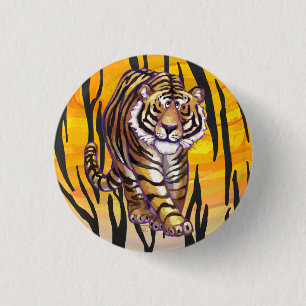 Wild Me Tiger Orange und Black Button