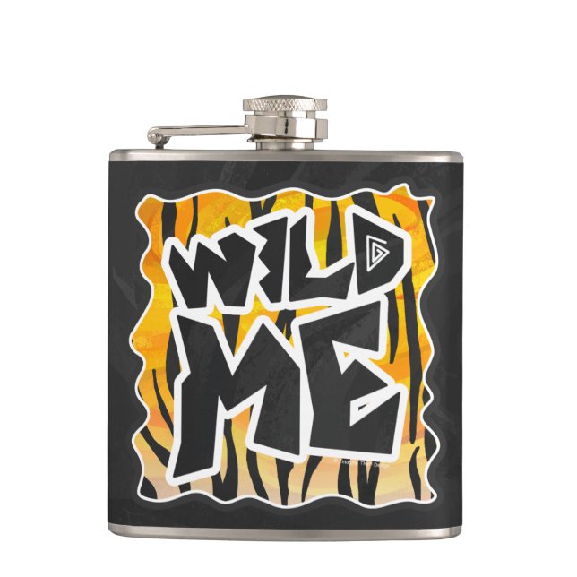 Wild Me Tiger Orange und Black Flachmann (Vorderseite)