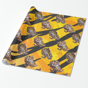 Wild Me Tiger Orange und Black Geschenkpapier