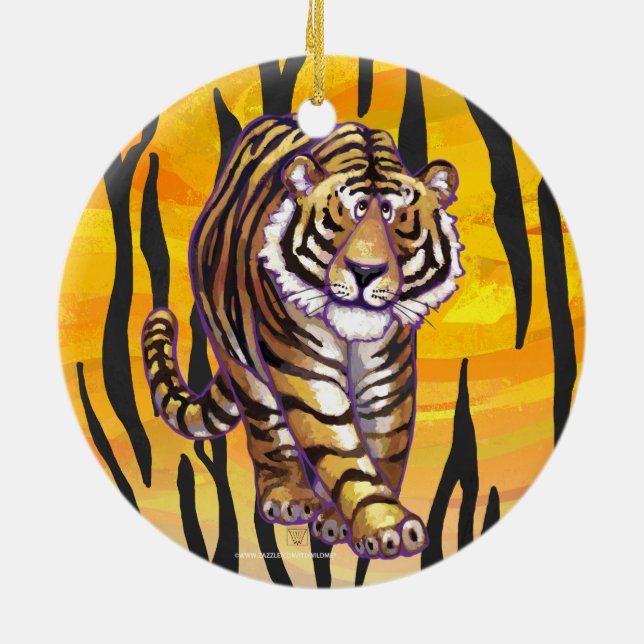Wild Me Tiger Orange und Black Keramikornament (Hinten)