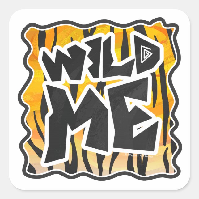 Wild Me Tiger Orange und Black Quadratischer Aufkleber (Vorderseite)