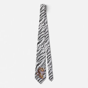 Wild Me Tiger Schwarz-Weiß-Druck Krawatte