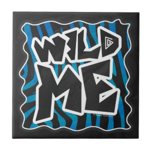 Wild Me Zebra Black and Blue Fliese