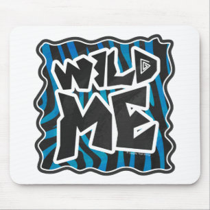 Wild Me Zebra Black and Blue Mousepad
