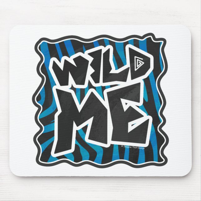 Wild Me Zebra Black and Blue Mousepad (Vorne)