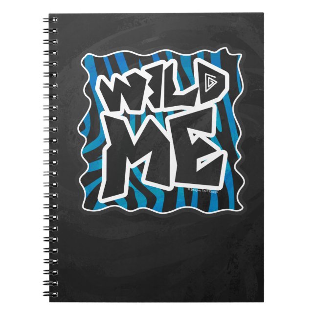 Wild Me Zebra Black and Blue Notizblock (Vorderseite)