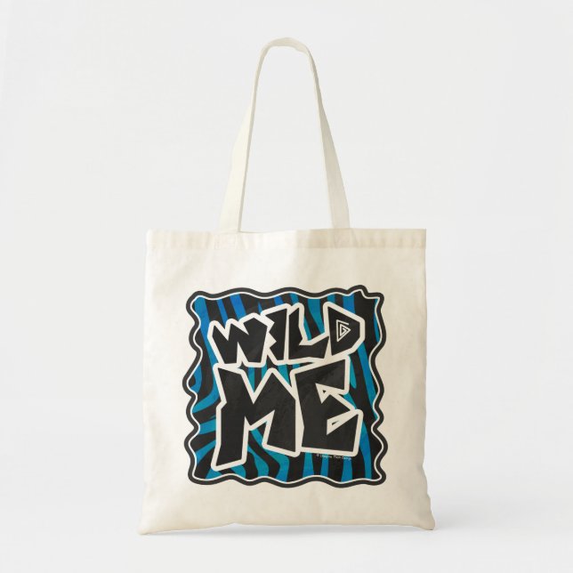 Wild Me Zebra Black and Blue Tragetasche (Vorne)