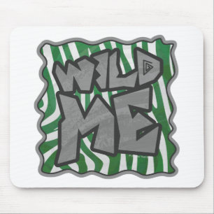 Wild Me Zebra Grün und Weiß Mousepad