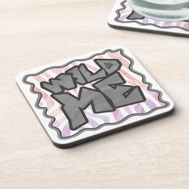 Wild Me Zebra Pink und White Untersetzer (Linke Seite)
