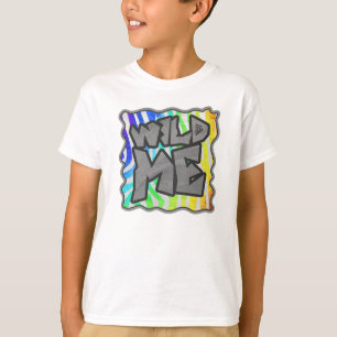 Wild Me Zebra Rainbow and White Print T-Shirt