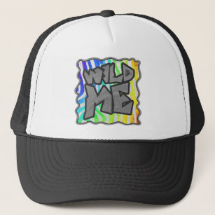 Wild Me Zebra Rainbow and White Print Truckerkappe