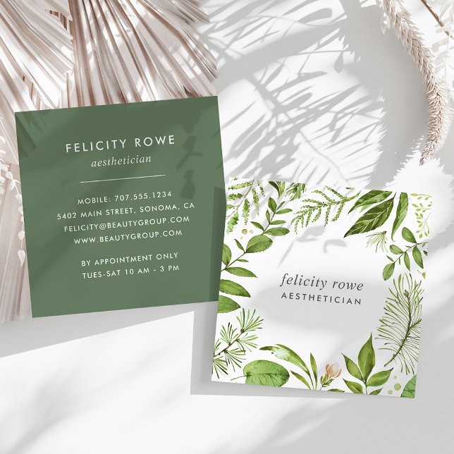 Wild Meadow | Botanischer Rahmen Quadratische Visitenkarte (Von Creator hochgeladen)