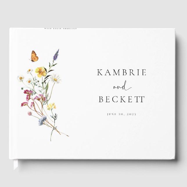 Wild Meadow Floral Wedding Gästebuch (Vorderseite)