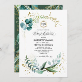 Wild Meadow | Grüne botanische Hochzeit Einladung