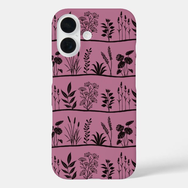 Wild Meadow Whispers XS black silhouettes Case-Mate iPhone Hülle (Rückseite)