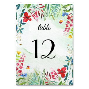 Wild Meadow   Wildblumen Hochzeiten Tischnummern
