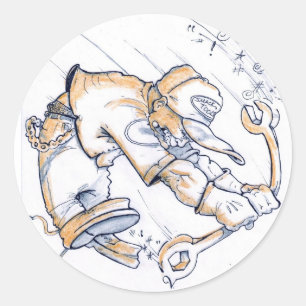 Wild Mechanic Wrencher Runder Aufkleber