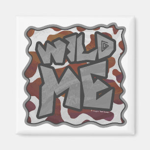 Wild mir Kuh Brown und White Print Magnet