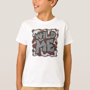 Wild mir Kuh Brown und White Print T-Shirt