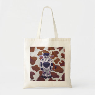 Wild mir Kuh Brown und White Print Tragetasche