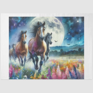 Wild Moon Horses Seidenpapier