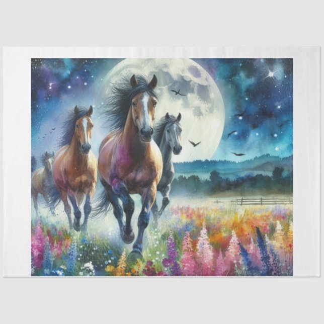 Wild Moon Horses Seidenpapier (Vorderseite)