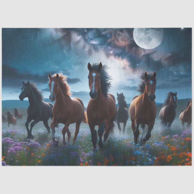 Wild Moon Horses Seidenpapier (Vorderseite)