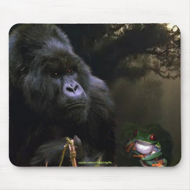 Wild Mountain Gorilla Wildlife-Unterstützer Mousep Mousepad (Vorne)