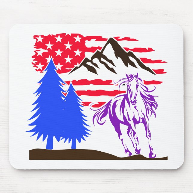 Wild Mountain Horse Galloping Mousepad (Vorne)